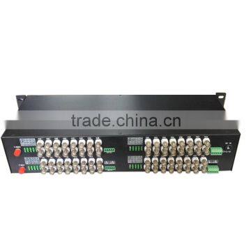 64Ch Video/1RS485 Return Data to Fiber SM 20km optical video converter 1CH to 64CH cctv fiber optical transmitter and receiver