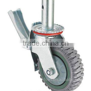 6 Inch Trolley Heavy Duty PU scaffold caster wheel with brake