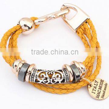 Hot silk thread bangles yellow fashion bracelet