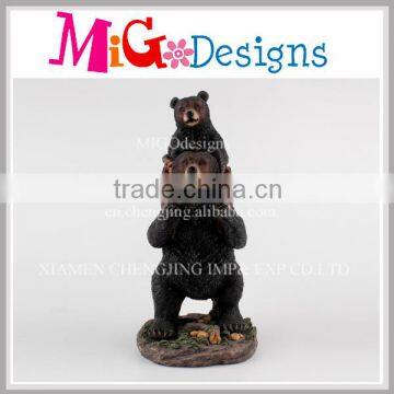 Polyresin Bear Mother Carries Baby Sculpture Garden Ornament Wholesale