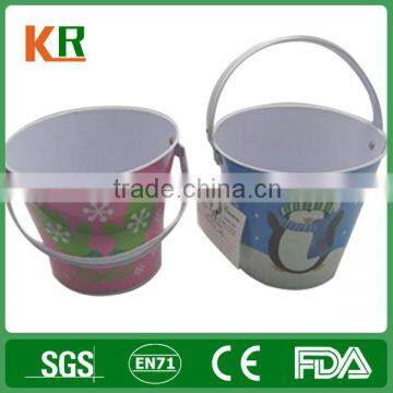 Wholesale Recycled Material Custom Printed Metal Promotional tin box with plastic handle