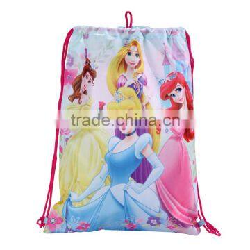 2016Hot Sale cartoon character drawstring bag/shoe bag/beach bag