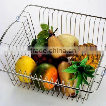 cheap stainless steel metal hanging fruit basket