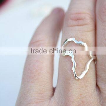 Best price stainless steel state map ring women coating platinum rings