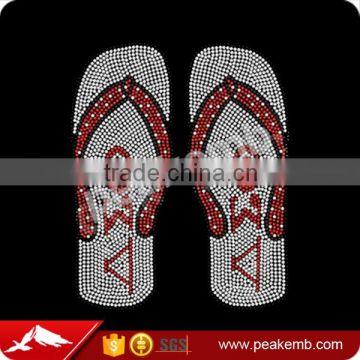 Hot Sale Flip Flops AEO Motif Rhinestone Heat Transfer for Sorority Shirts