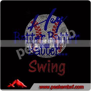 Bulk iron transfer batter swing baseball hot fix motif