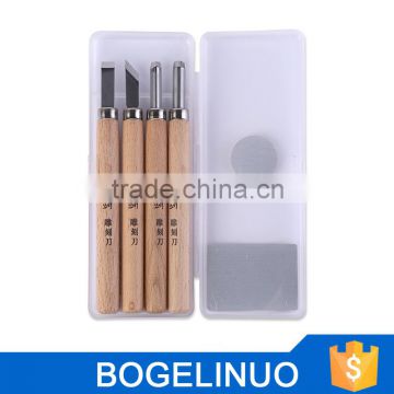 4PCS Beech Wood Handle Carving Tools Set