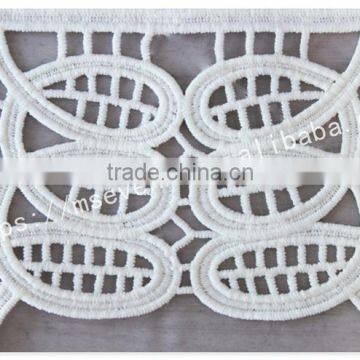 High Quality 13.5cm Width Water Soluble Polyetser Crochet Trim in White photo-3