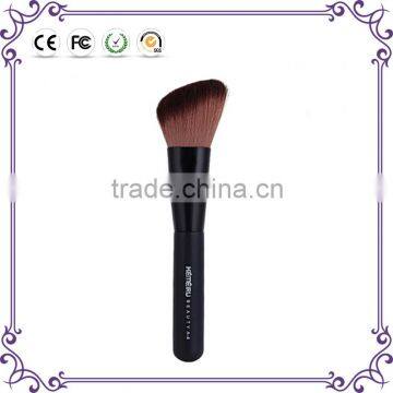 Black single wood handle synthetic wholesale makeup Angled Blush Brush