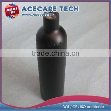 360cc frosting surface CO2 gas tank, black color paint, aluminum gas cylinder
