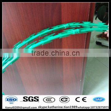 Border security system China high quality plastic coating concertina razor wire