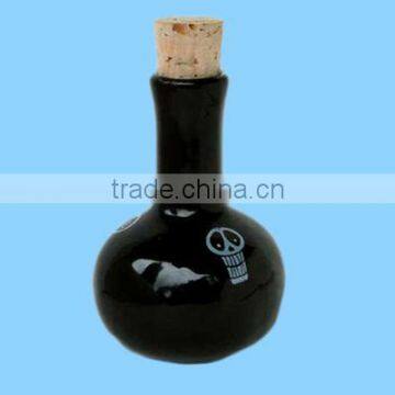 Ceramic 3 Skulls Black Potion Bottles Wholesale