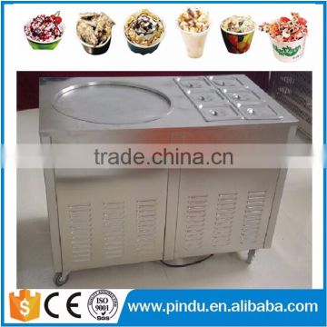 Factory supply thailand style single pan rolled fried ice cream machine