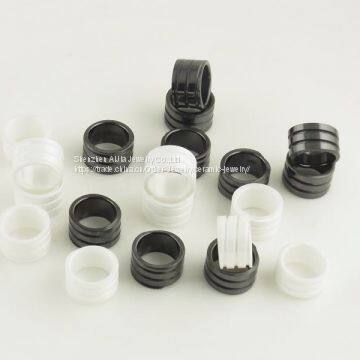 8mm Black Zirconia Ceramic Grid Design Wedding Wide Band Rings photo-3