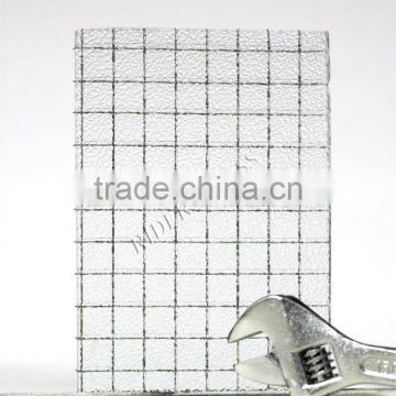 6mm 6.5mm 7mm Clear Wired Figured Glass with CE ISO9001