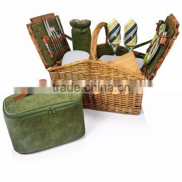 cheap wholesale White wicker picnic basket for sale