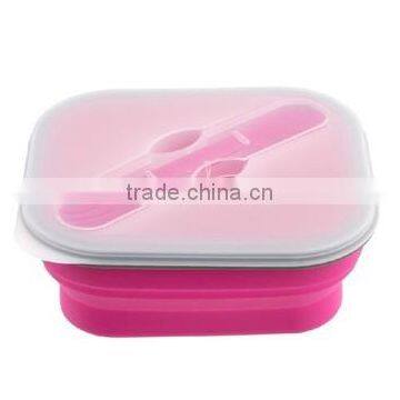 Food Grade BPA Free Collapsible Silicone Lunch Box/silicone Container/silicone Food Storage/silicone Container