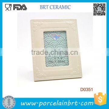 Wholesale Glossy Glaze White Ceramic Photo Frame