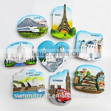 Resin travel souvenir mini world city fridge magnet