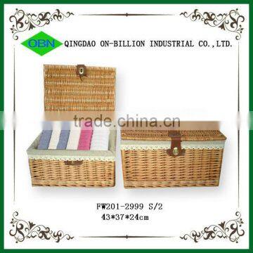 Hot sell woven wicker clothes basket storage unit