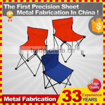 Camping equipment blue red and green fold-up camping chair