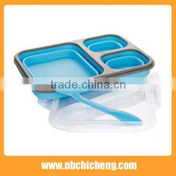 Silicone Lunch Box, Folding Lunch Box, Silicone Microwave Food Container photo-2