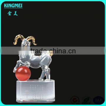 Chinese Crystal Animals Horse With Gloden Plate on Tail photo-6