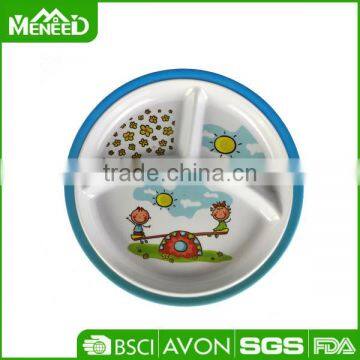 Sunday &seesaw printed food safe material used children section plates serving dishes