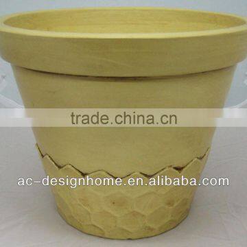 ROUND STACKABLE MUSTARD PU FOAM PLANTER