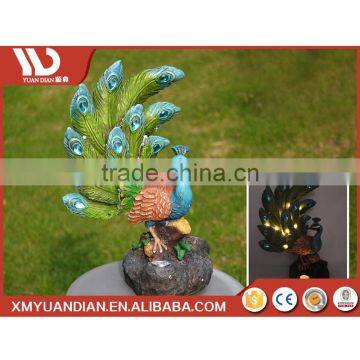 New China Products For Sale Art Work Resin Craft Peacock Solar Home Solar Led Ground Light photo-5