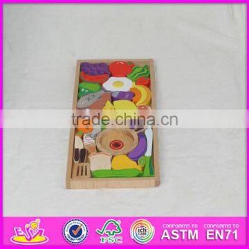 2016 New Design Cooking Toy Wooden Puzzles for Toddlers W14A157