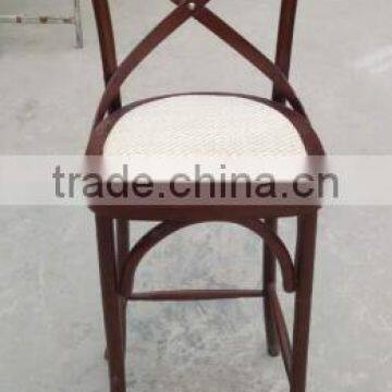 Hot Sale Wood Cross Back Bar Stool High Chair and High Back Chair photo-5