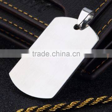 Promotions! Fashion Military Men's Stainless Steel Silver Plain Dog Tag Pendant No Chain Free Shipping photo-2