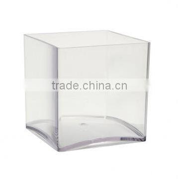 clear acrylic cube vase for flowers home deco florist container