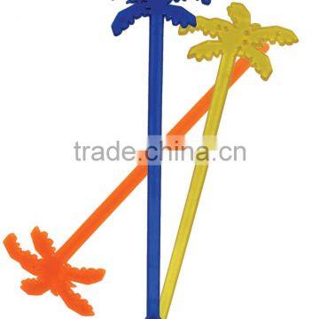 plastic glass coconut tree cocktail stirrers