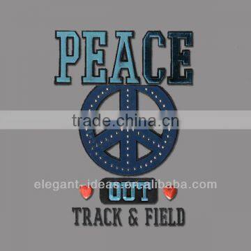 PEACE rhinestone applique design, custom t shirt design