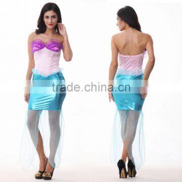 Off the shoulder backless sexy women show costume cosplay mermaid dress