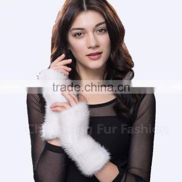 CX-A-08C Wholesale Winter Douable Face Ladies Mink Fur Winter Gloves photo-2