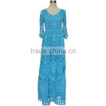 hotsale:crochet cotton lace lady's long drees