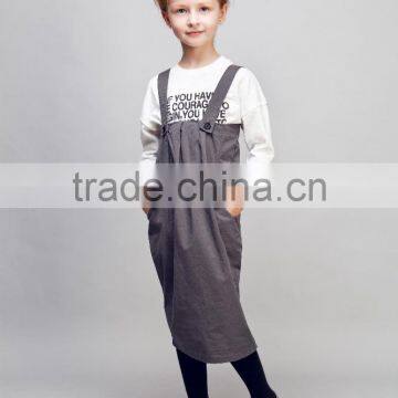 2016 latest design autumn suspender skirt for girl braces shoulder-straps braces skirt pant