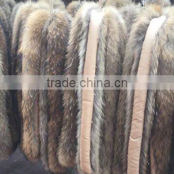 BBG-H-9 Natural Color Real Raccoon Fur Trim for Hood photo-2