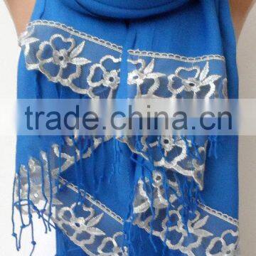 French Lace Socks Blue Pashmina Shawls for Bridesmaids Socks Blue Pashmina With Gray Lace Women Wedding Shawls Fashion Gifts Bri photo-1