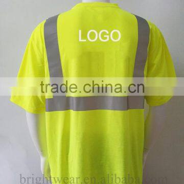 100%polyester ANSI 107 hi Viz Round Neck Protective T-shirt