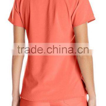 Women's V-neck Scrub Top Staff Nurse Uniform photo-2