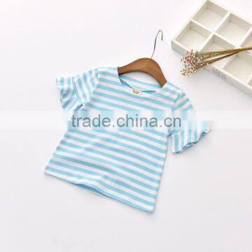 Wholesale Navy Style Soft Girl Stripe T-shirt Kids Export Clothing photo-6