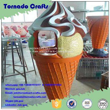 Tornado High Quality Giant Large Fake Ice Cream Cone Sculpture Model, Fiberglass Big Scale Decoration Display photo-3