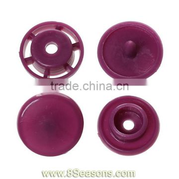 Resin Snap Fastener Set Buttons Scrapbooking Round Dark Purple 11mm x 4mm 12mm x 4mm 12mm x 6mm 12mm x 6mm,300Sets,Bulk