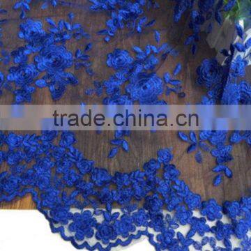 2016 Fashion Lace Fabric 1yard/ 7 Color Optional French Tulle Embroidered Flower Transparent Net For Wedd photo-5