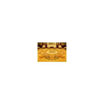 Hotel Banquet Hall Nylon Handmade Wool Carpets Hand Tufted Rugs Yellow Color