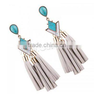 New Different design Zinc Alloy Drop Earring Synthetic turquoise with tassel